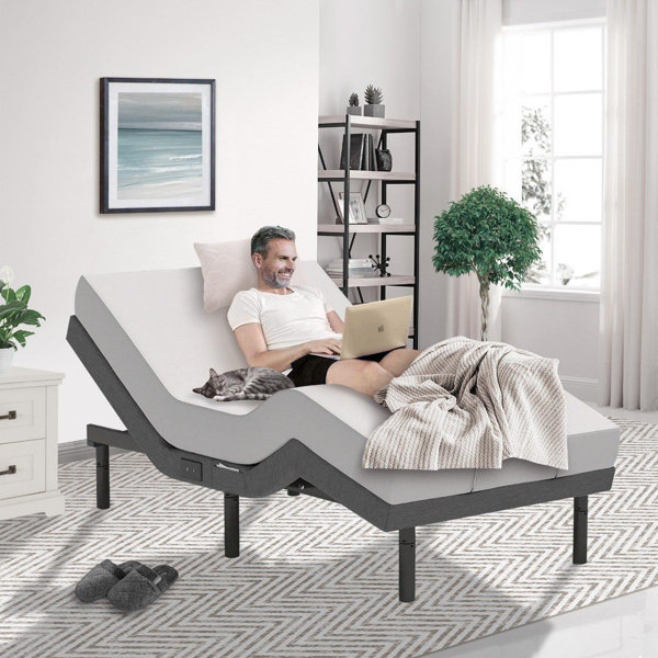 Alwyn Home Leleifi Smart Adjustable Bed Frame with Massage Bluetooth